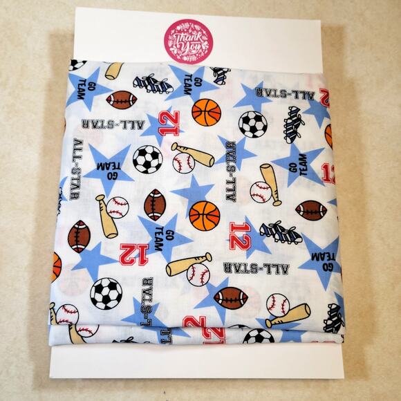 Cotton Fabric All Star Sports Balls Megaphone Joann Fabrics Football  34 x 43” - Picture 5 of 8